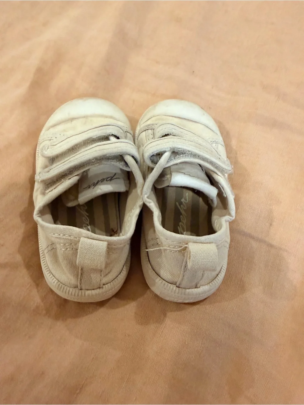 White Canvas Baby Velcro Sneakers for Easy Steps